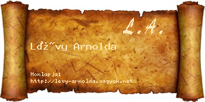 Lévy Arnolda névjegykártya